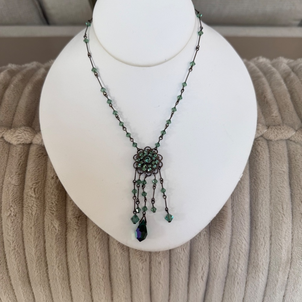 Agua Green/Blue Crystal Necklace